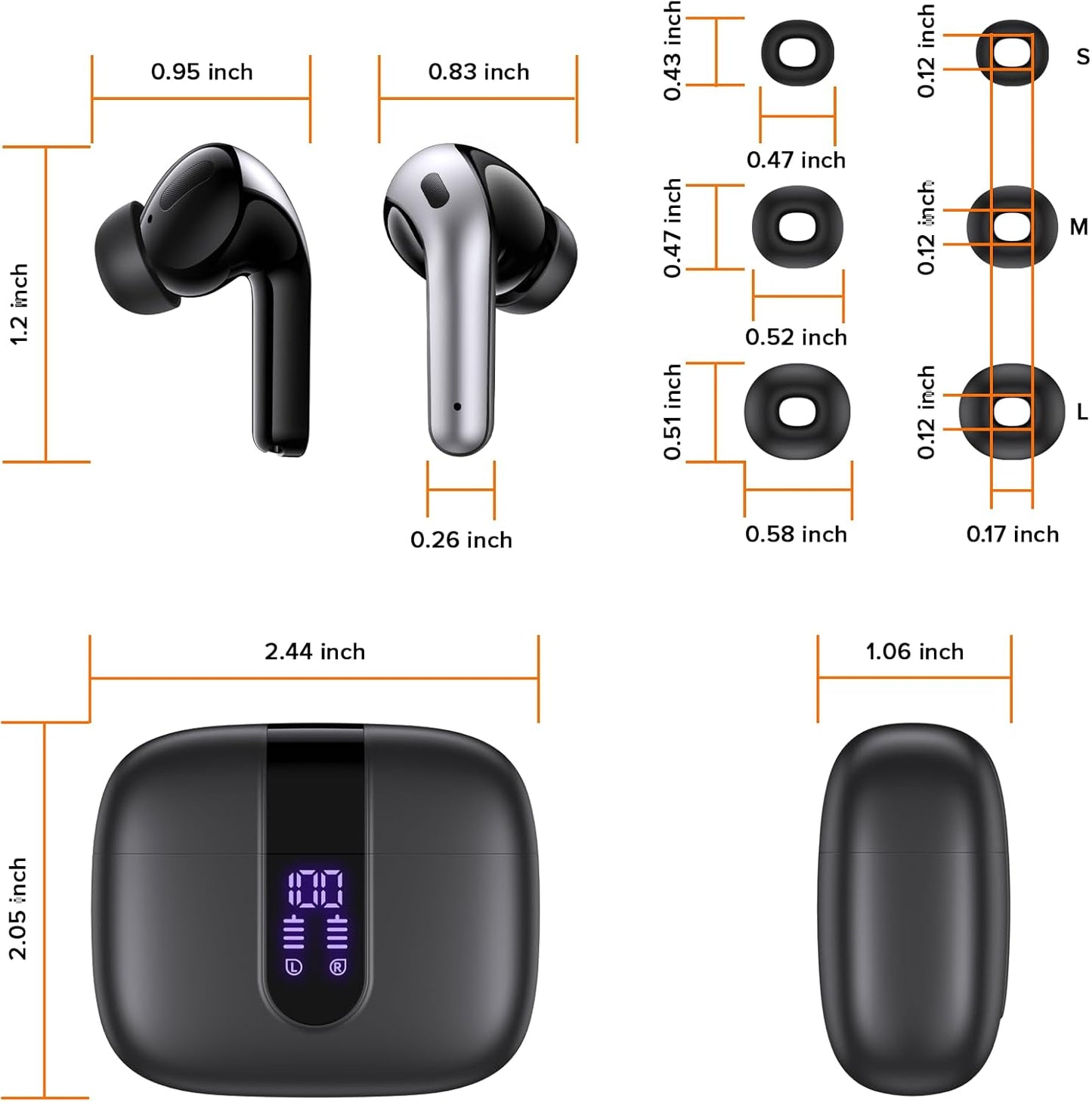 Bluetooth Headphones True Wireless