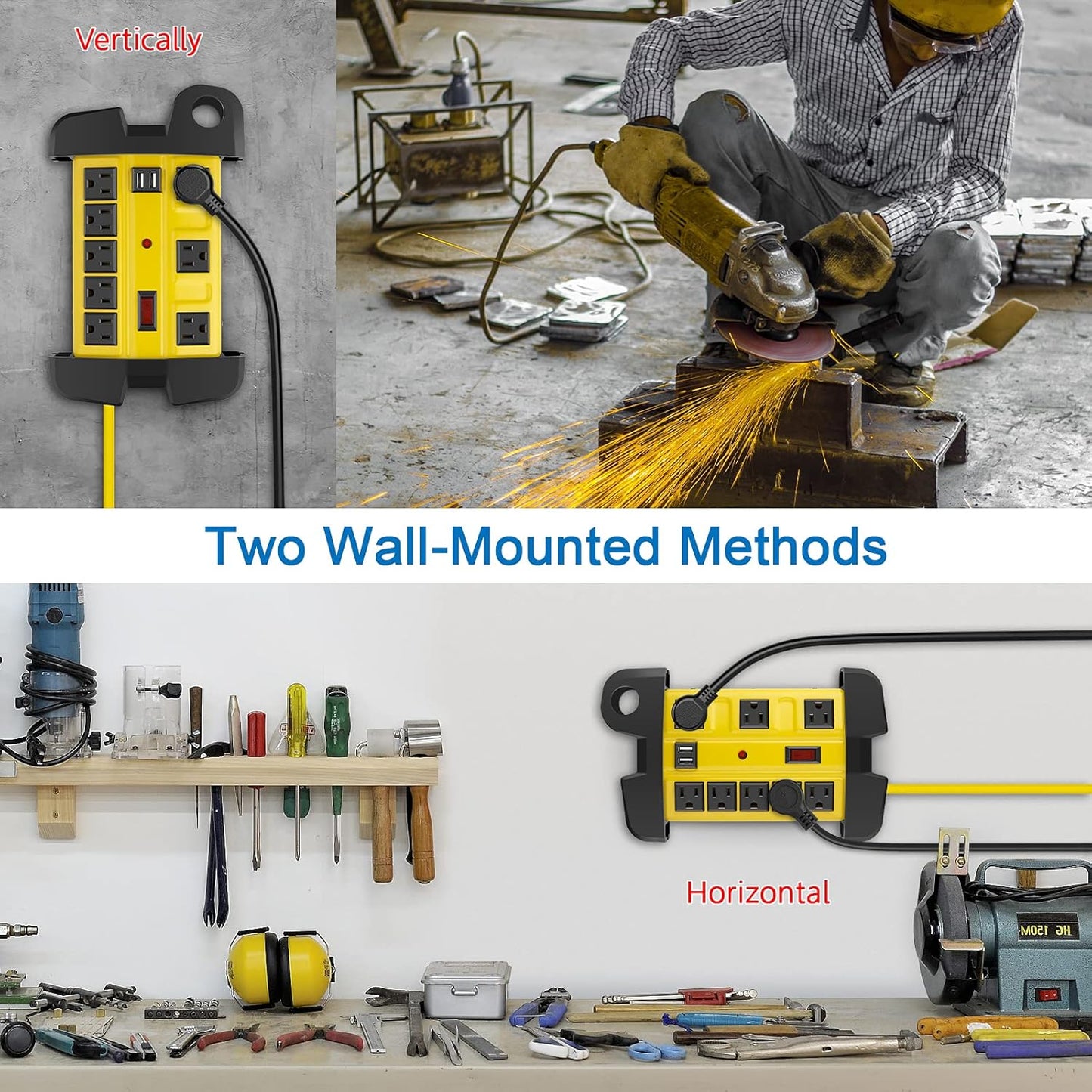 Heavy Duty Power Strip with USB,Workshop