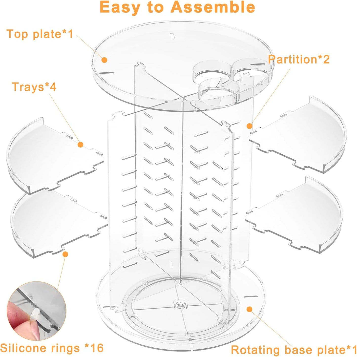 Rotating Makeup Organizer, DIY 8