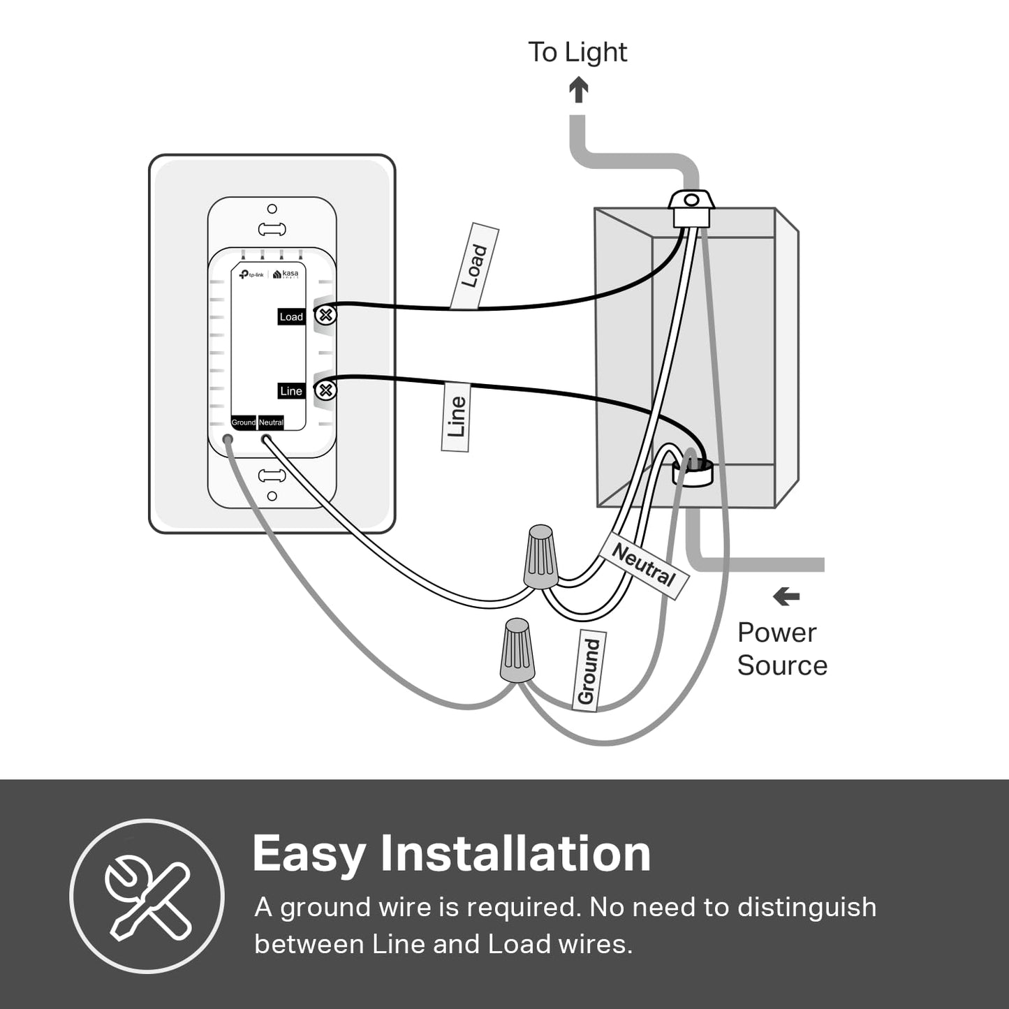 Light Switch HS200, Single Pole, Needs