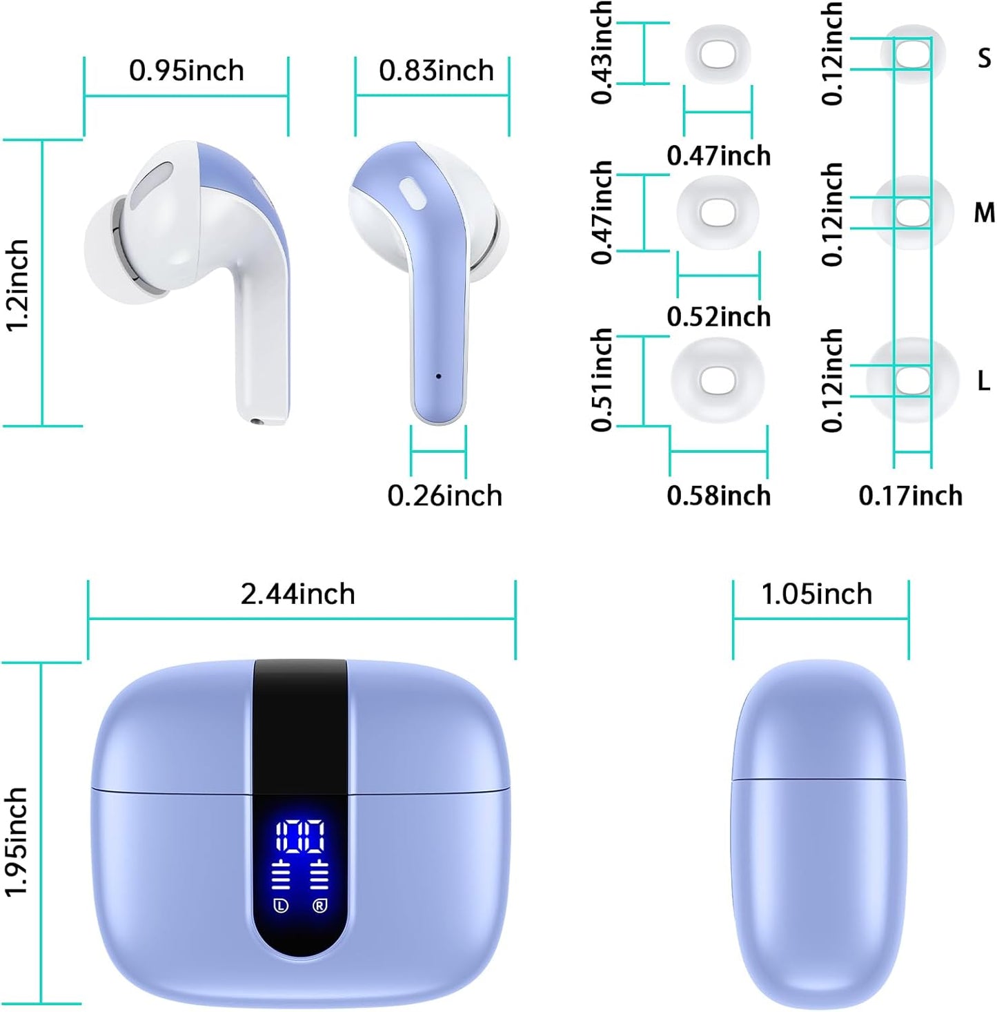 Bluetooth Headphones True Wireless