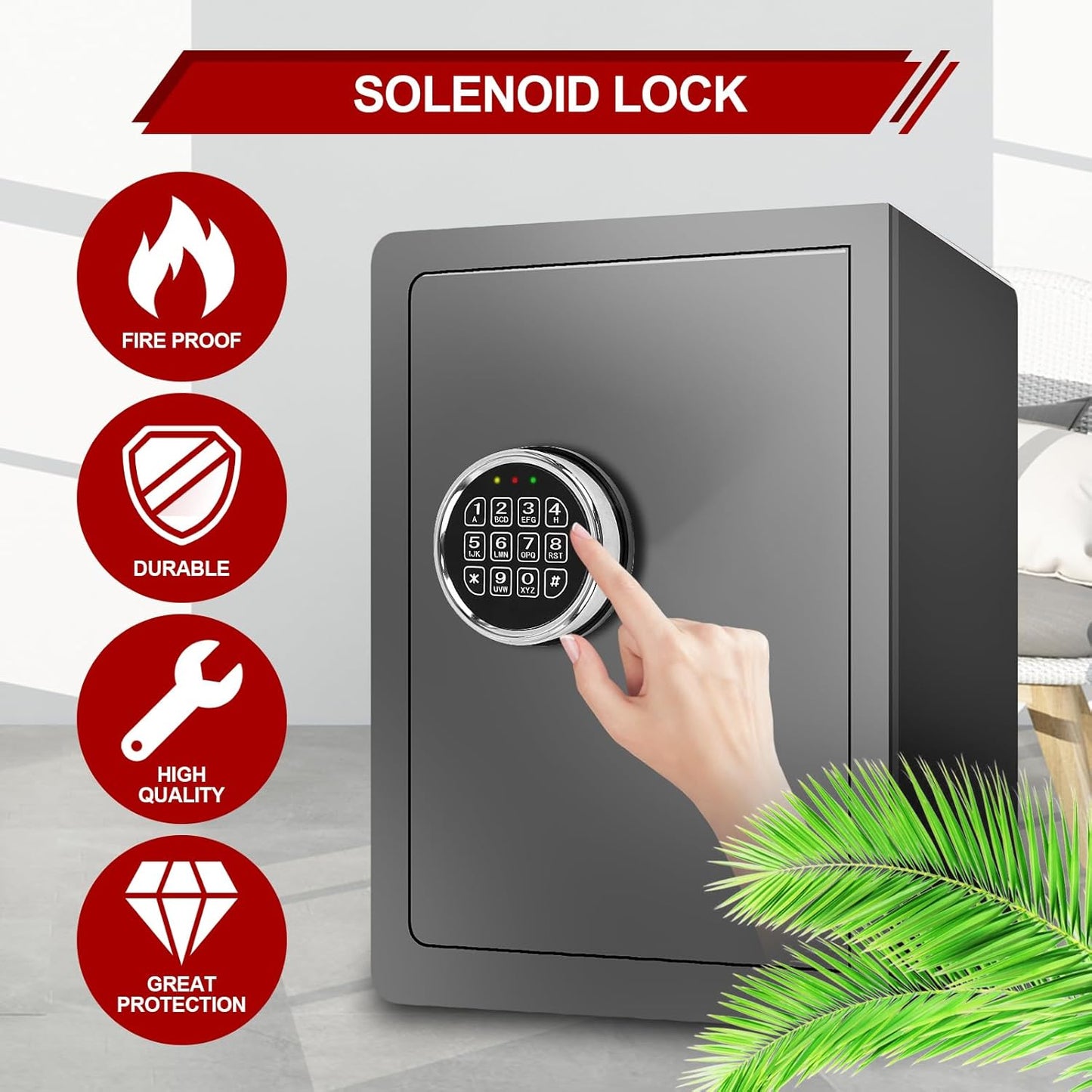 Gun Safe Lock with Solenoid, Electronic