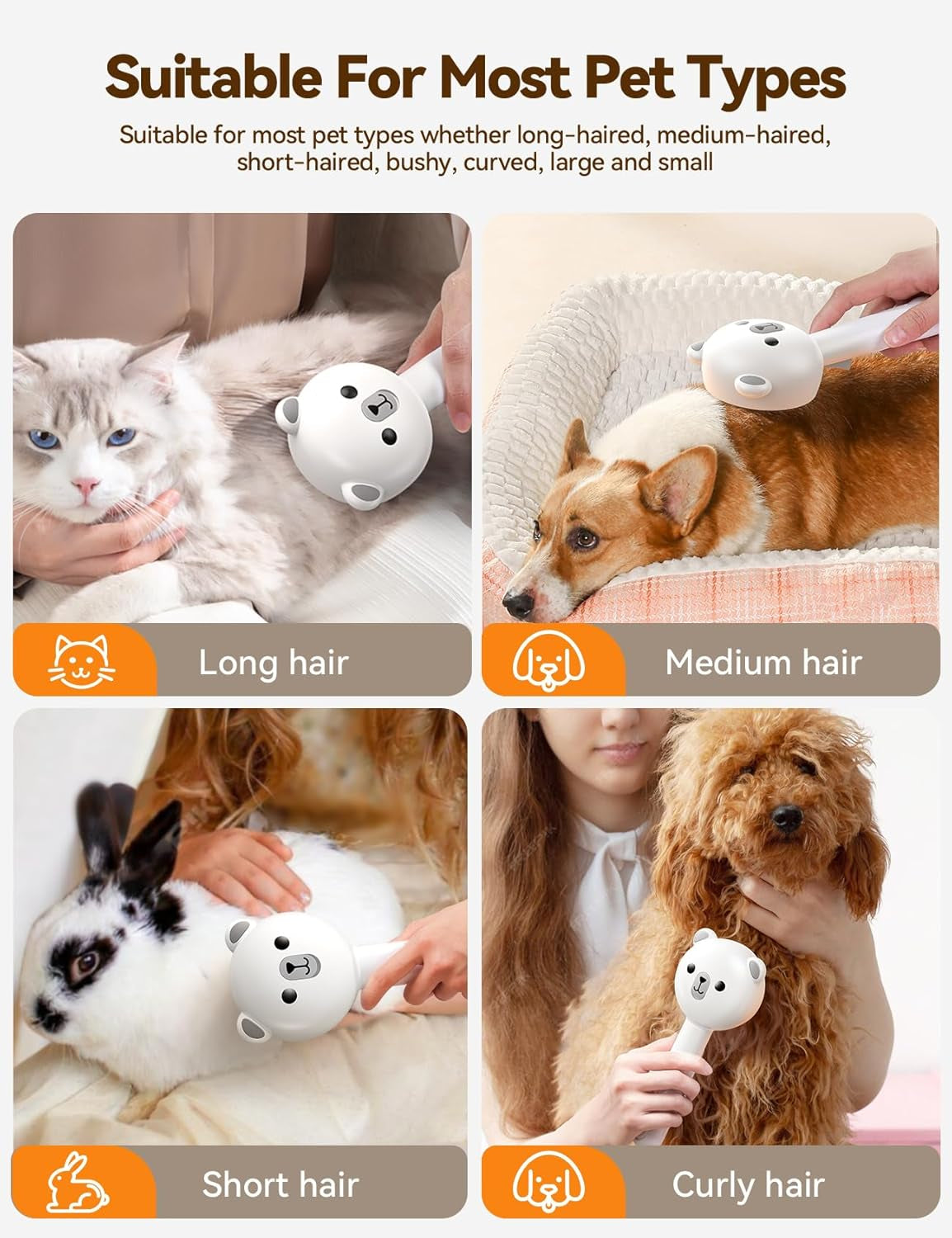 Cat Steam Brush, Brushes for Indoor Cats