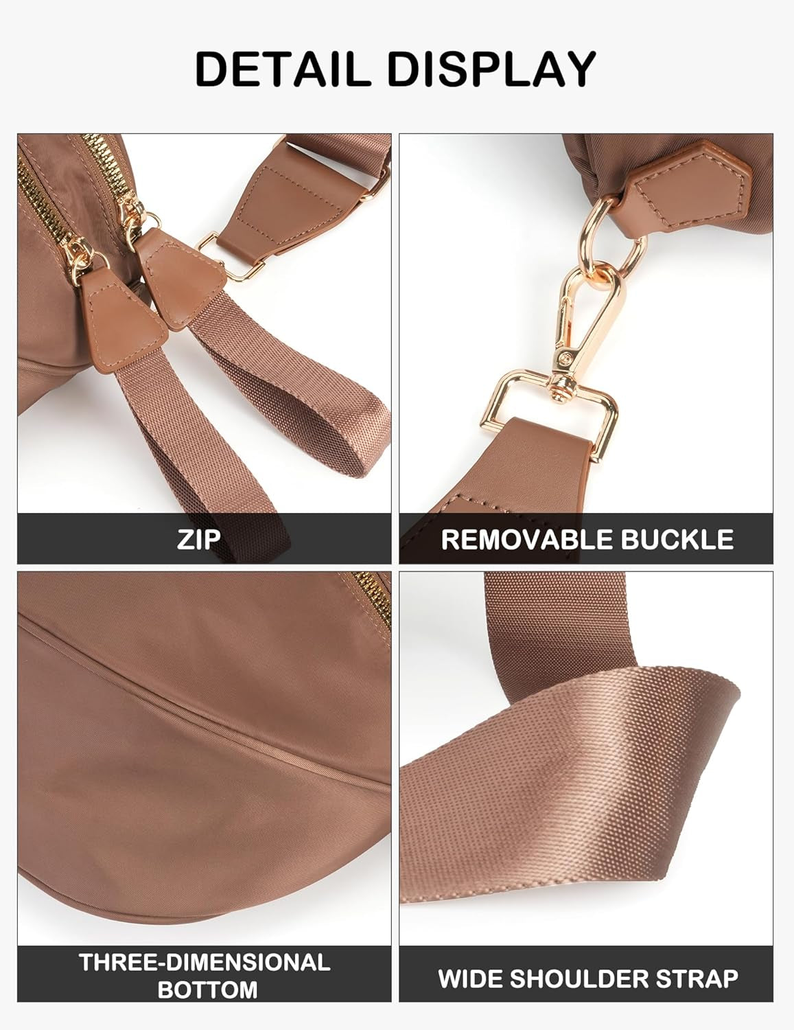 Spacious Nylon Crossbody Bag Bum Bag