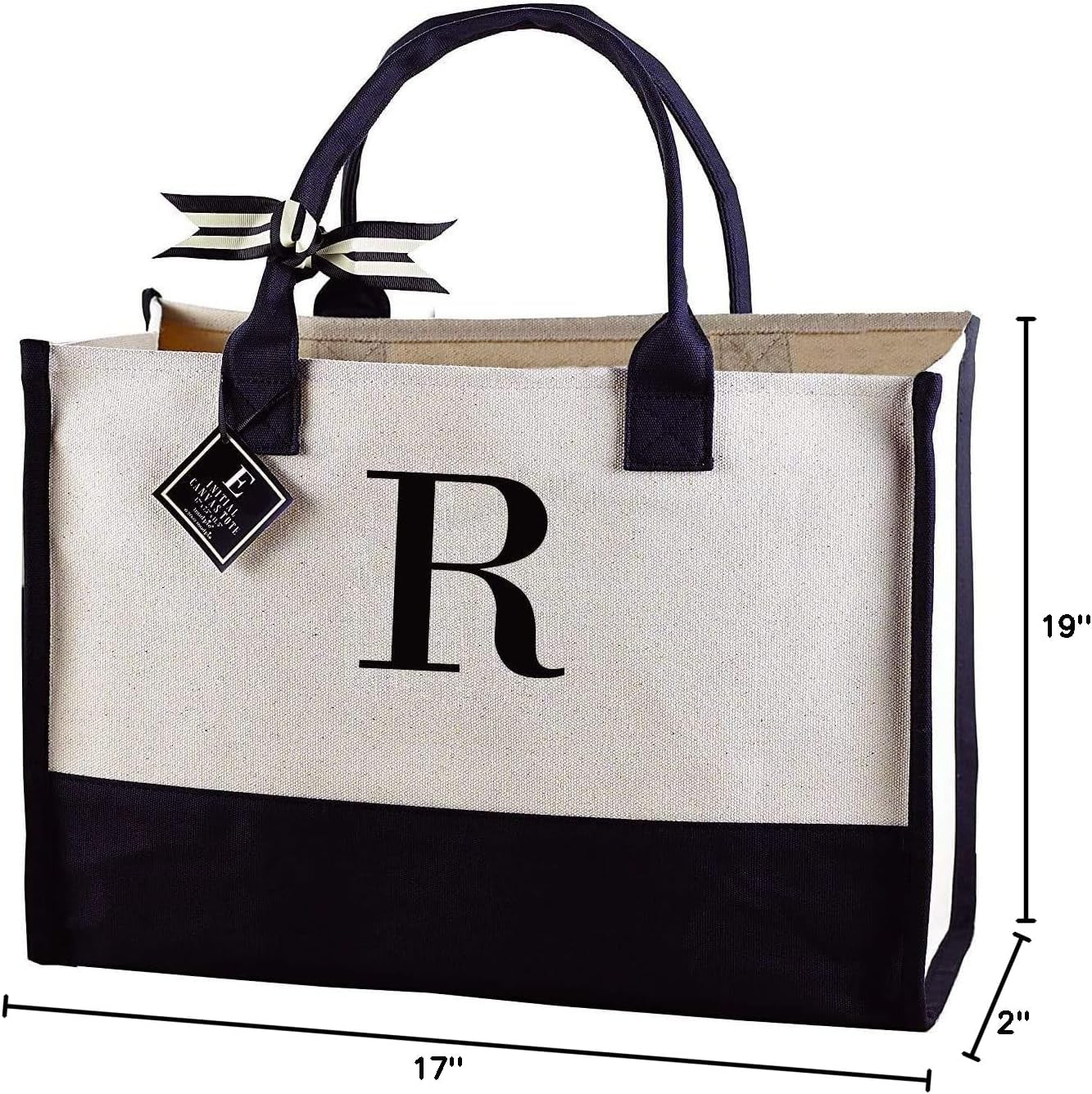 Classic Black and White Initial Canvas