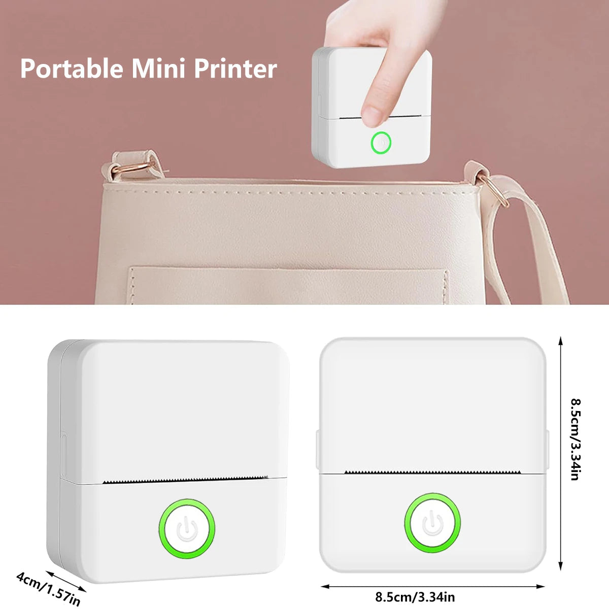 Mini Bluetooth Thermal Printer – Inkless Portable Photo & Sticker Label Machine