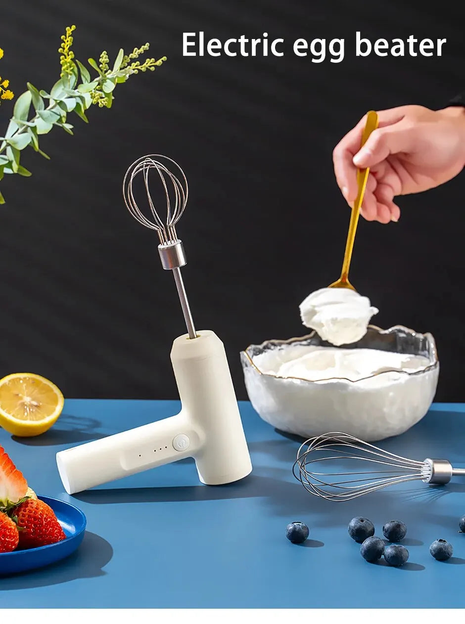 3-in-1 Wireless Electric Mixer – Portable 3-Speed Egg Beater & Baking Tool for Dough, Cake, & Cream