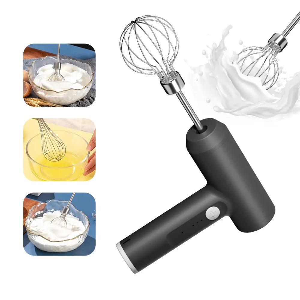 3-in-1 Wireless Electric Mixer – Portable 3-Speed Egg Beater & Baking Tool for Dough, Cake, & Cream