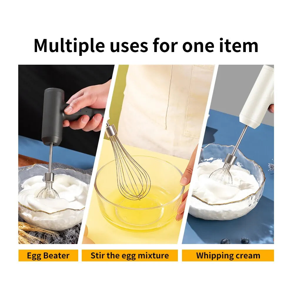 3-in-1 Wireless Electric Mixer – Portable 3-Speed Egg Beater & Baking Tool for Dough, Cake, & Cream