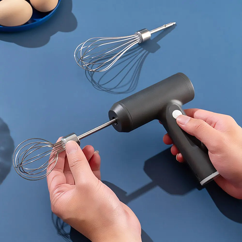 3-in-1 Wireless Electric Mixer – Portable 3-Speed Egg Beater & Baking Tool for Dough, Cake, & Cream