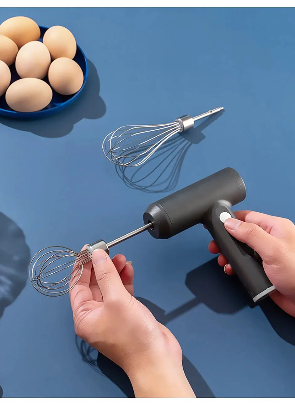 3-in-1 Wireless Electric Mixer – Portable 3-Speed Egg Beater & Baking Tool for Dough, Cake, & Cream