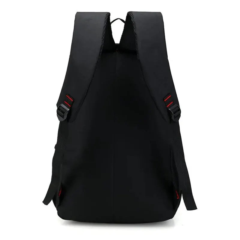 Large capacity classic fashion backpack in sleek black, designed for comfort and style, featuring adjustable shoulder straps.