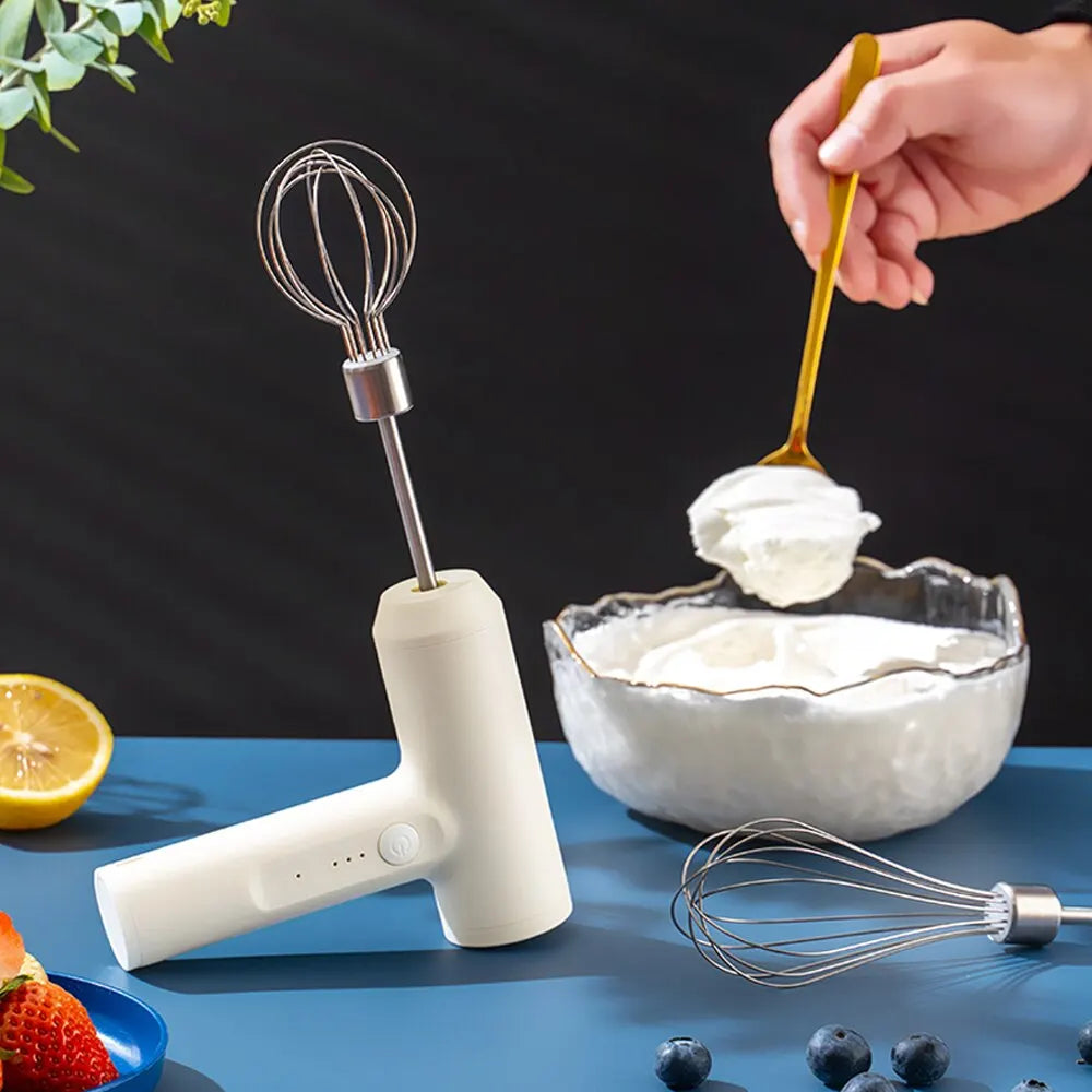 3-in-1 Wireless Electric Mixer – Portable 3-Speed Egg Beater & Baking Tool for Dough, Cake, & Cream