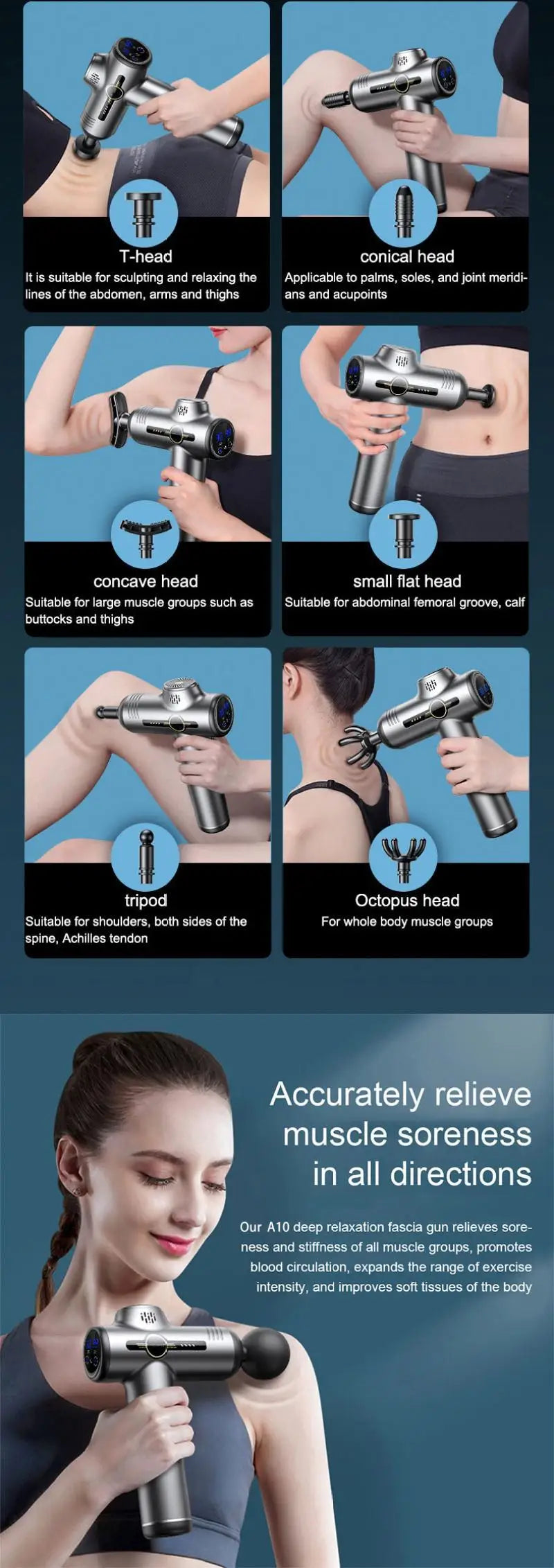 Portable Fascia Massage Gun – Deep Muscle Relief