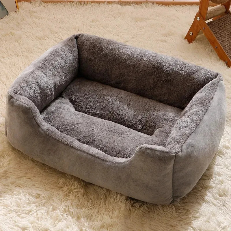 Cozy gray plush pet bed mat designed for comfort and luxury in any home for cats and small dogs.