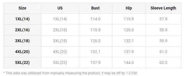 Size chart for women's leopard print cardigan showing measurements for bust, hip, and sleeve length in various sizes.