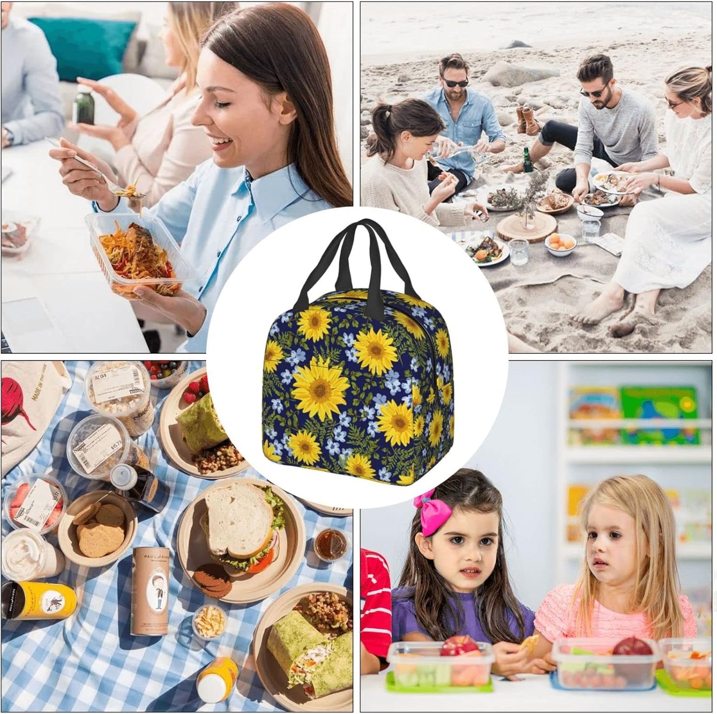 Sunflower Navy Foliage Trendy Insulated