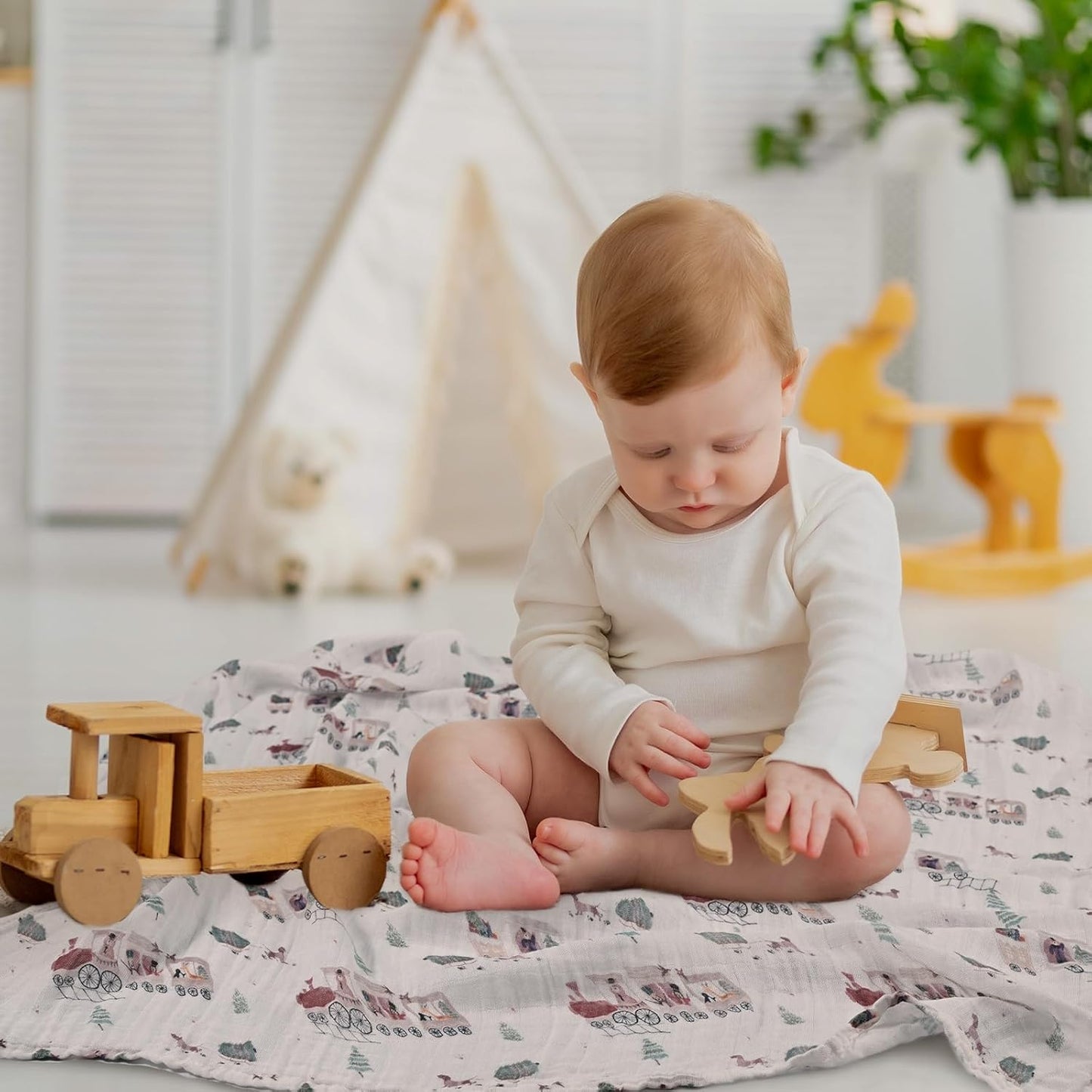 Receiving Blanket Boy Cotton Muslin