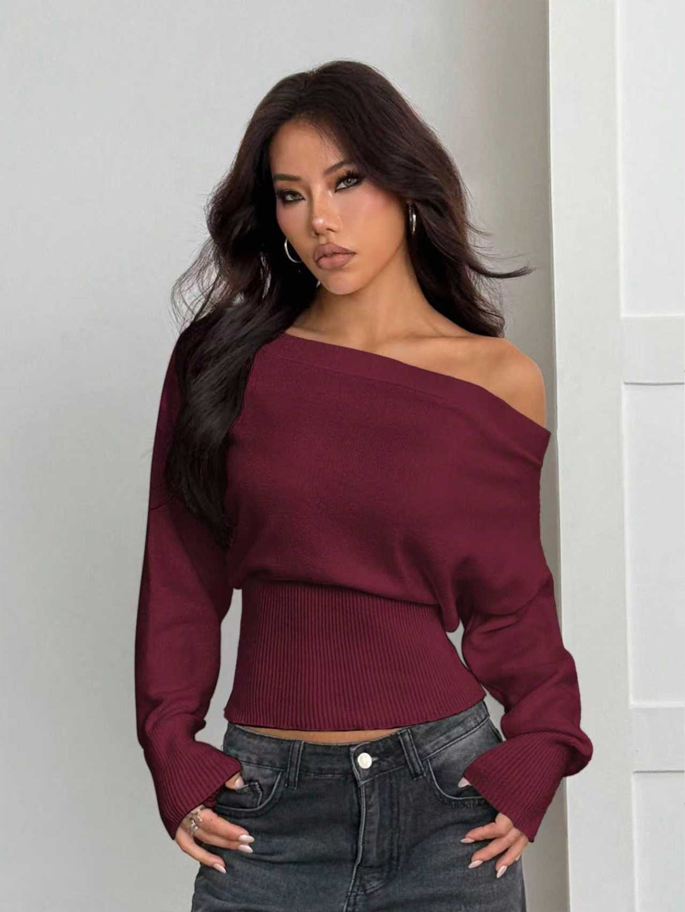 Fashion off-shoulder sweater