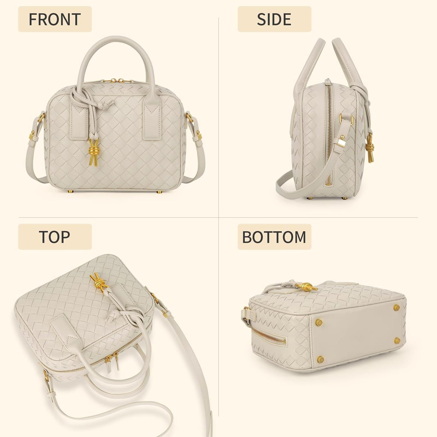 Women'S Handmade Woven Top-Handle Bag