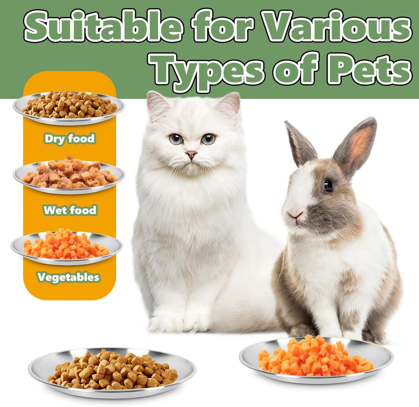 4-Pack Stainless Steel Cat Food Bowls