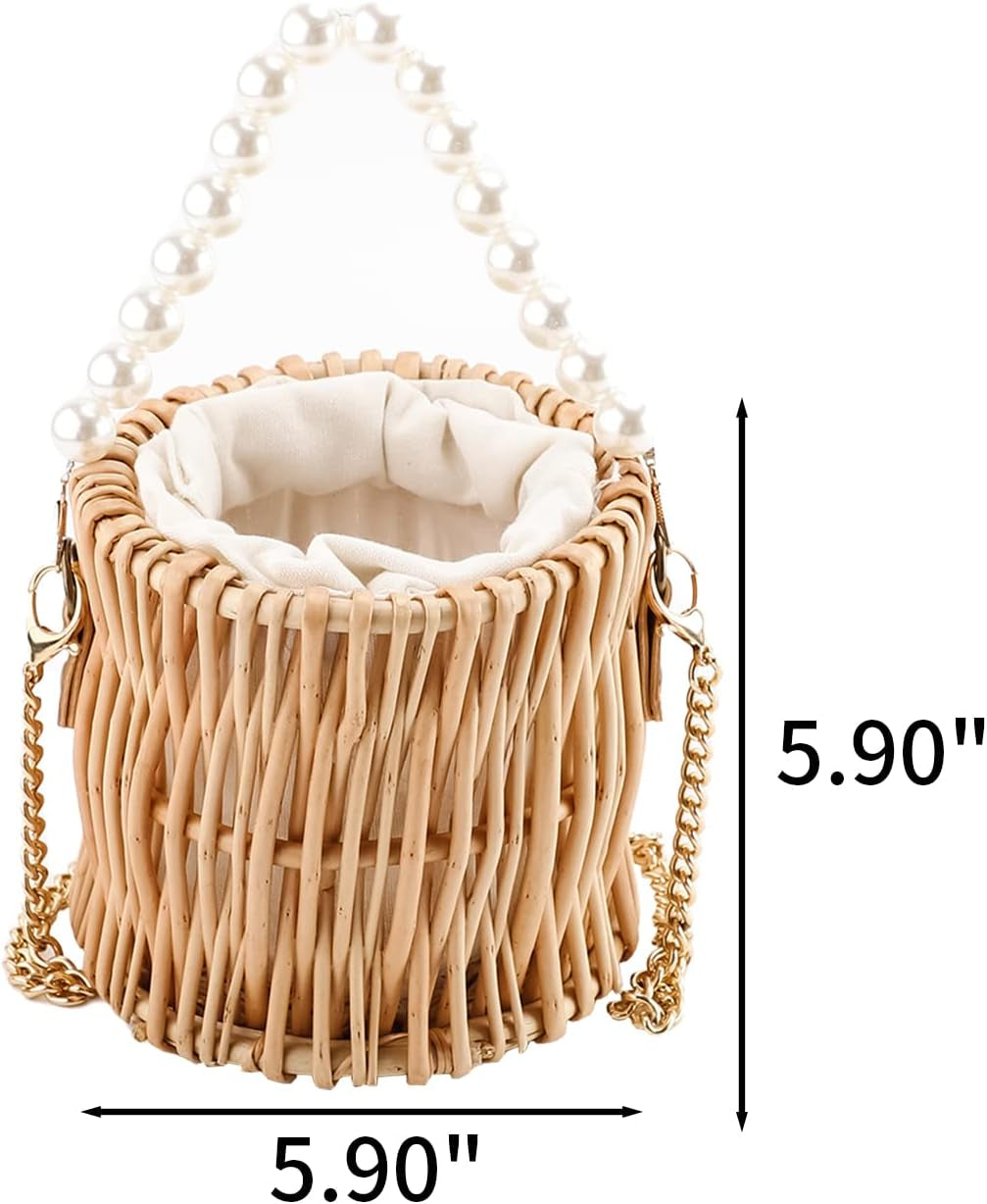 Straw Bag for Women - Wicker Small