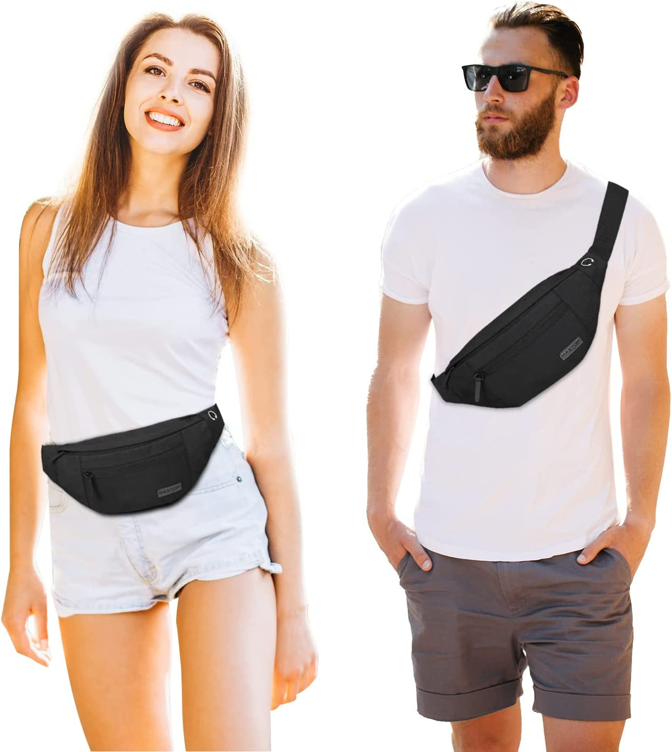Large Crossbody Fanny Pack with 4Zipper 