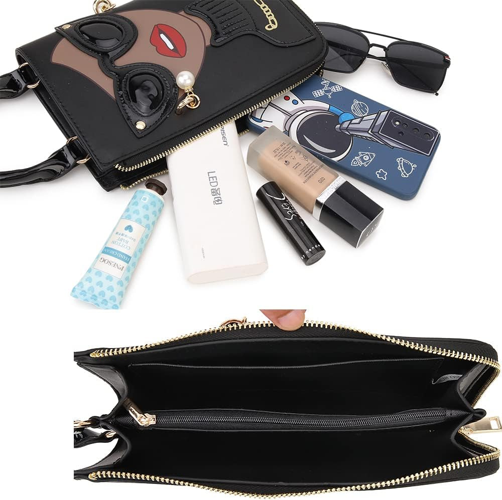 Women Novelty Lady Face Shoulder bag