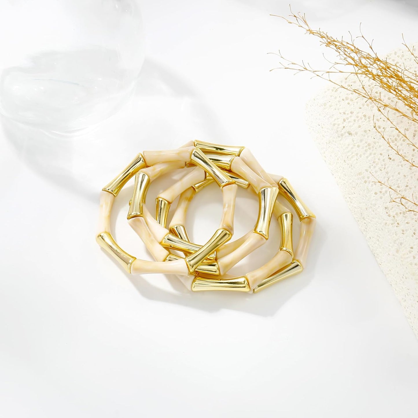 Gold Tube Bangle Bracelets for Women 