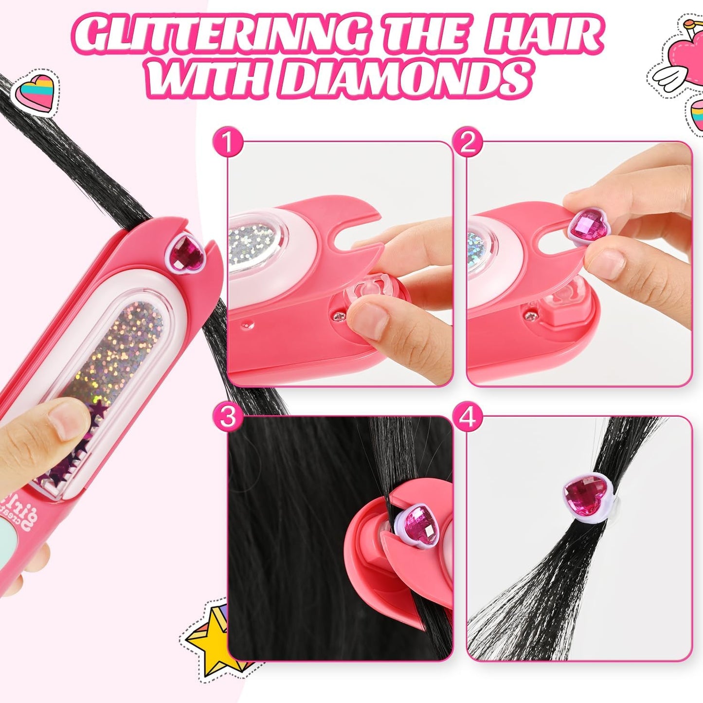 Hair Gem Stamper Kit, Bling Hair Jewels