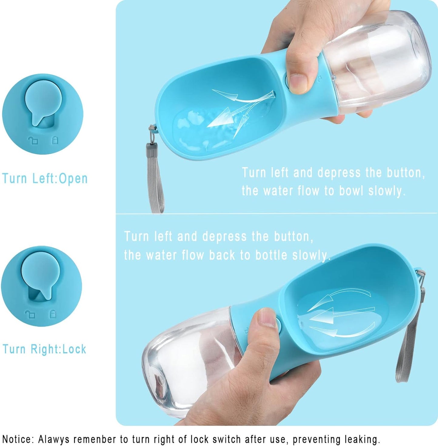 Dog Water Bottle with Food Container