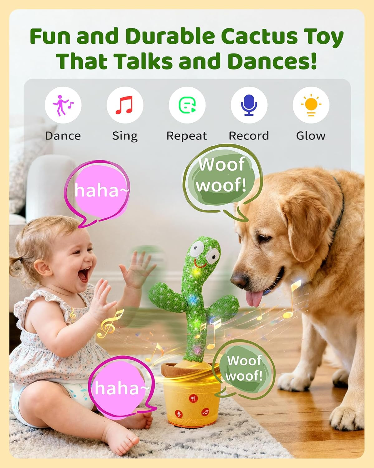 Dancing Talking Cactus Baby Toys 0-18