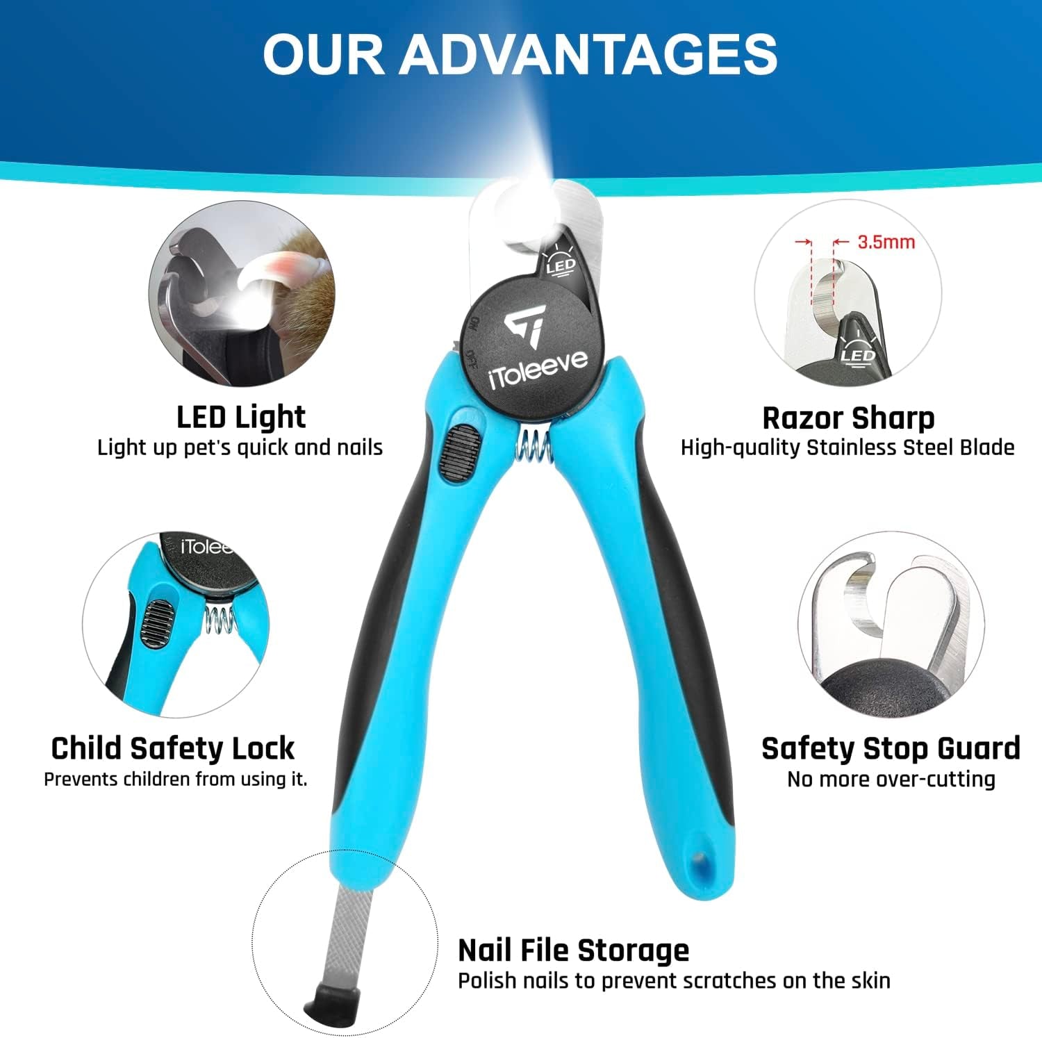 LED Dog Nail Clipper with Light