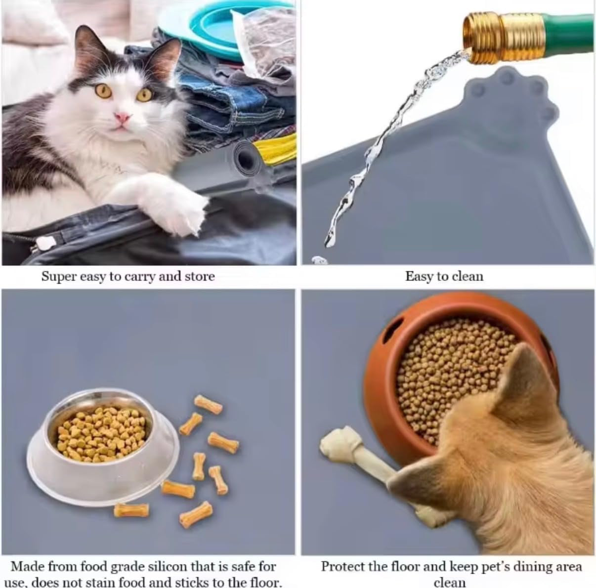 Silicone Pet Food Mat Waterproof NonSlip