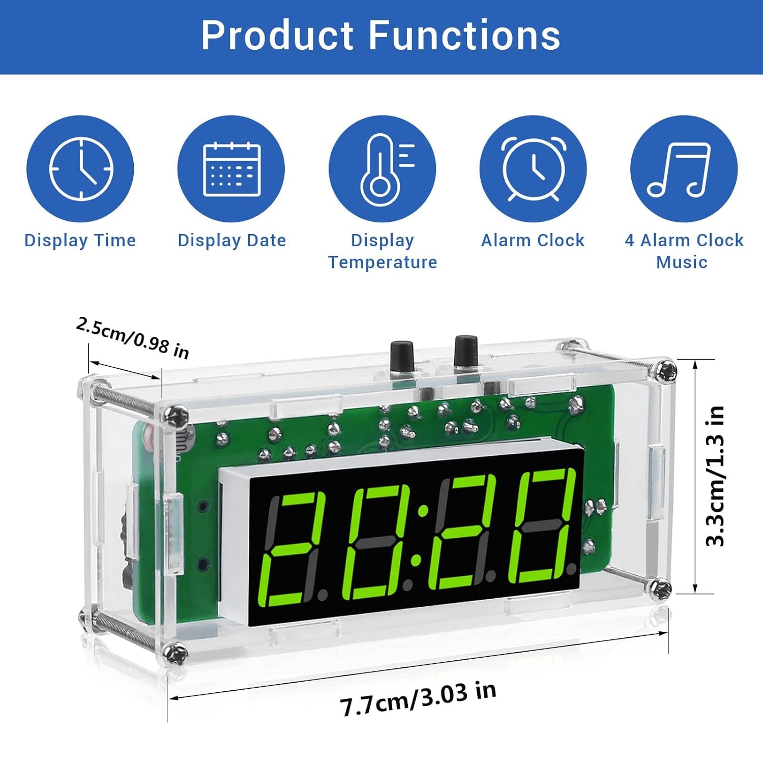 4Digit DIY Digital Clock Kit and Acrylic