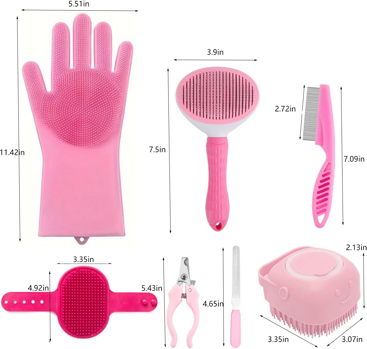 8PCS Dog Bath Supplies Set，Dog Washing