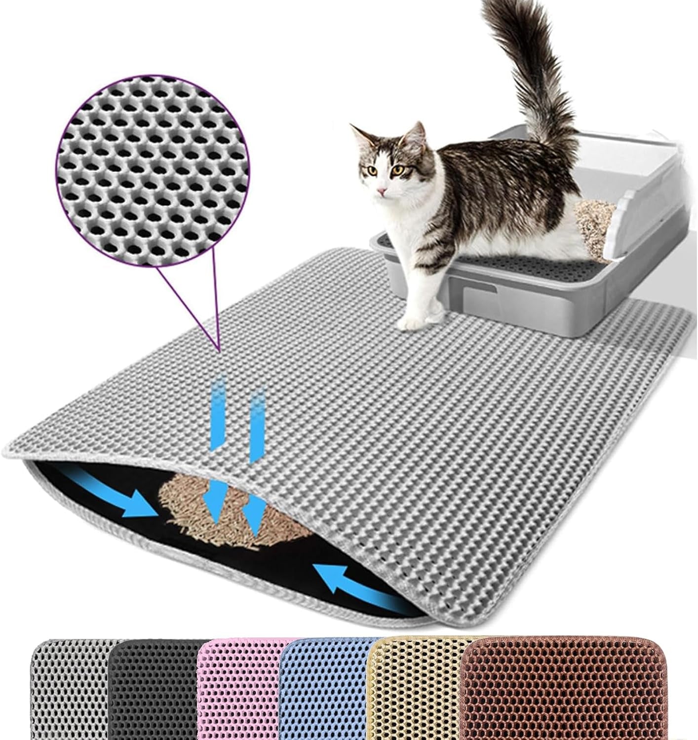Jumbo Cat Litter Mat 46X26 Inches Double