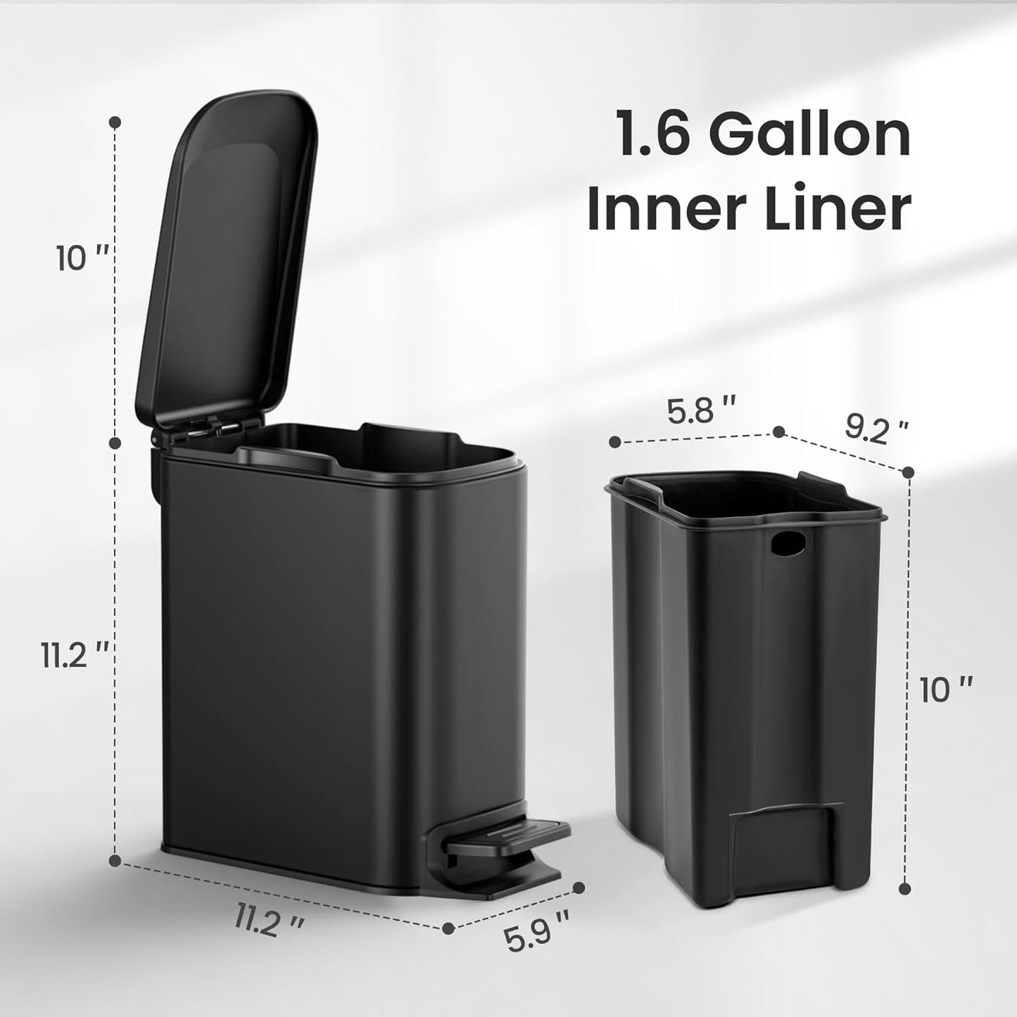 Small Bathroom Trash Can with Lid 