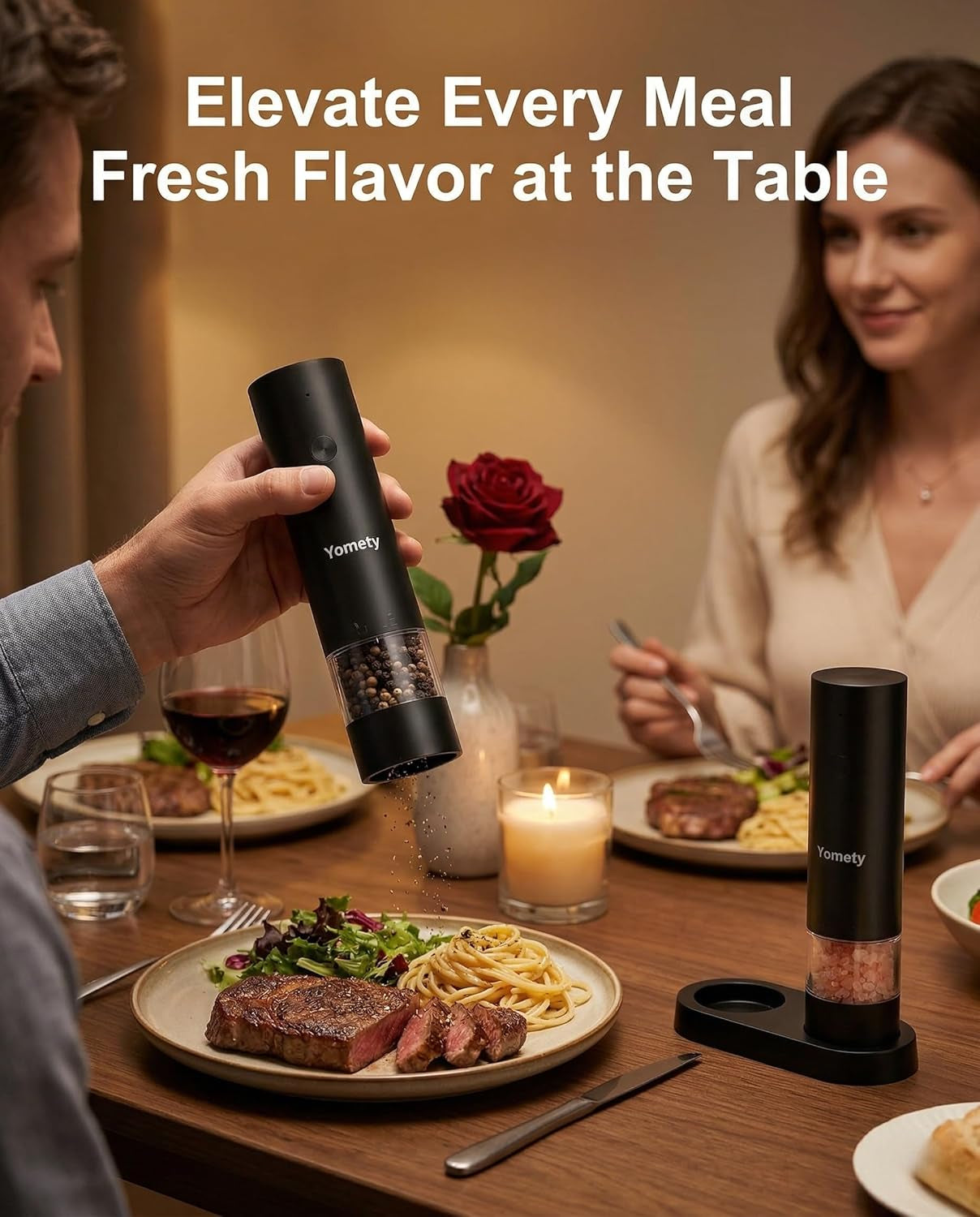 Electric Salt and Pepper Grinder Set