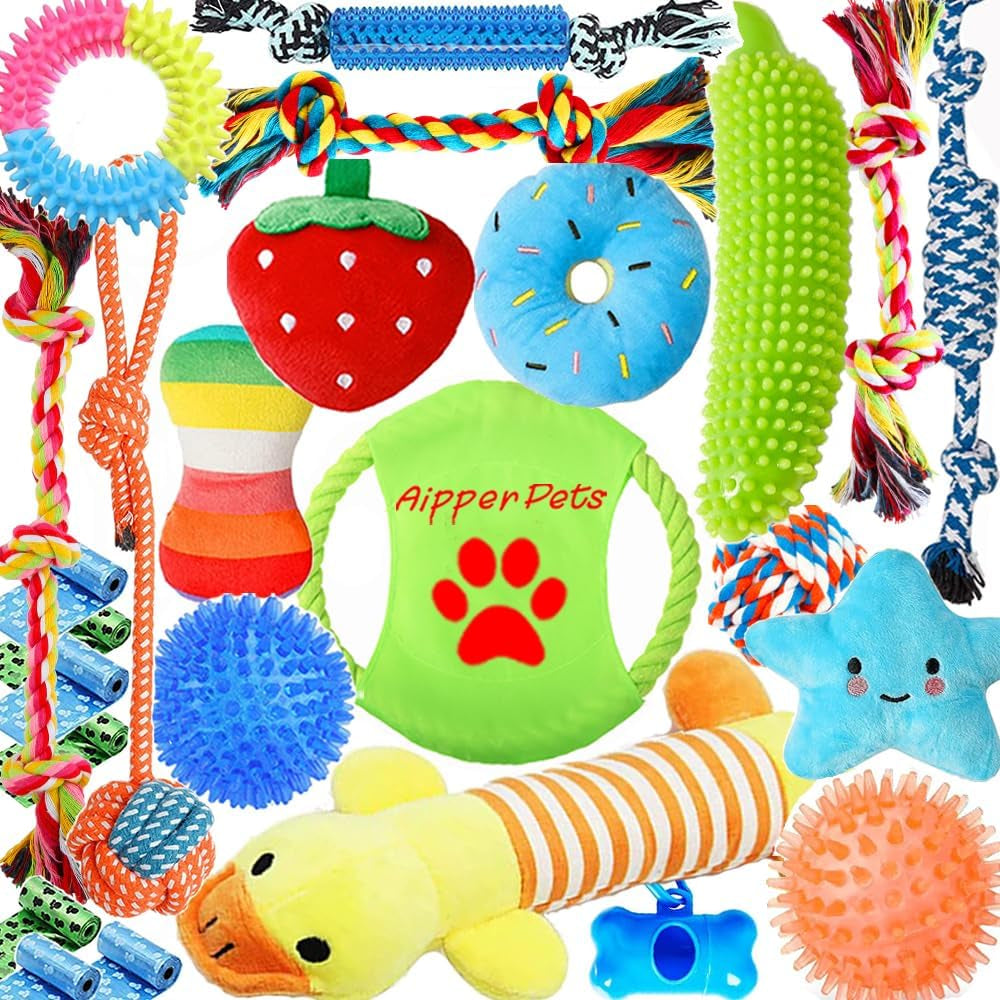 Dog Toys 25 Pack for Fun,Teeth Cleaning