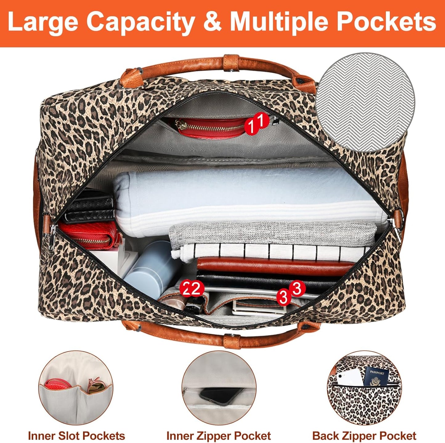 Weekender Bags for Women, 21" Weekender