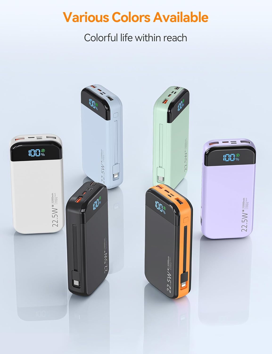 Portable Charger Power Bank Built-In