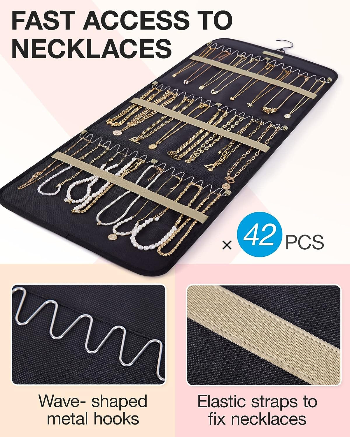 Hanging Jewelry Organizer Storage Roll