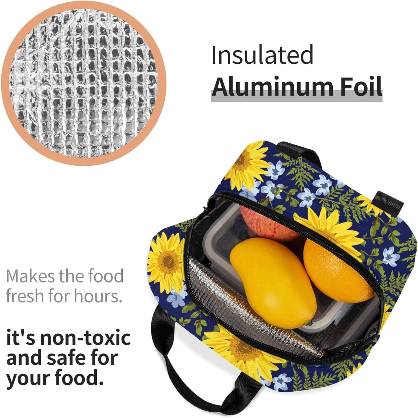 Sunflower Navy Foliage Trendy Insulated
