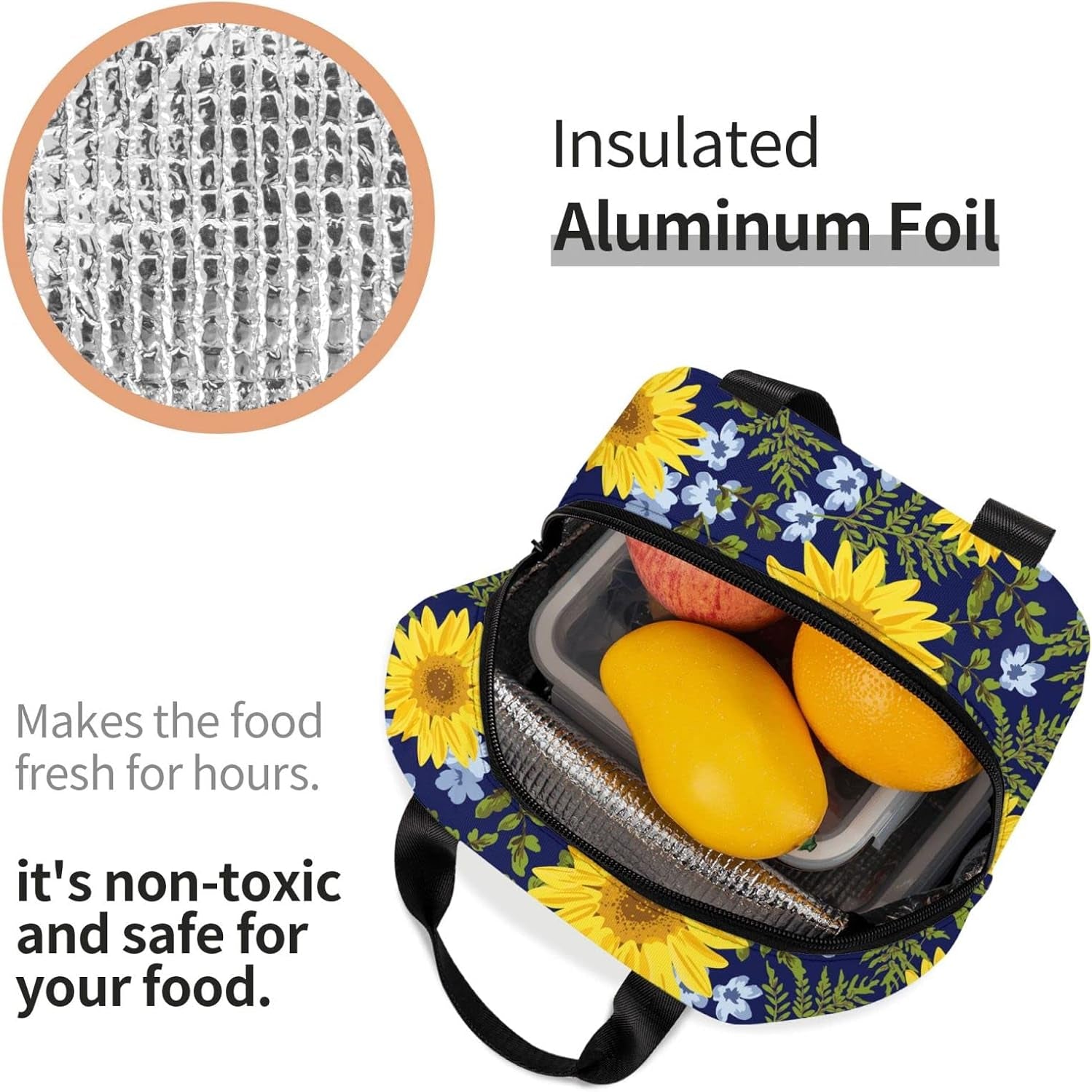 Sunflower Navy Foliage Trendy Insulated
