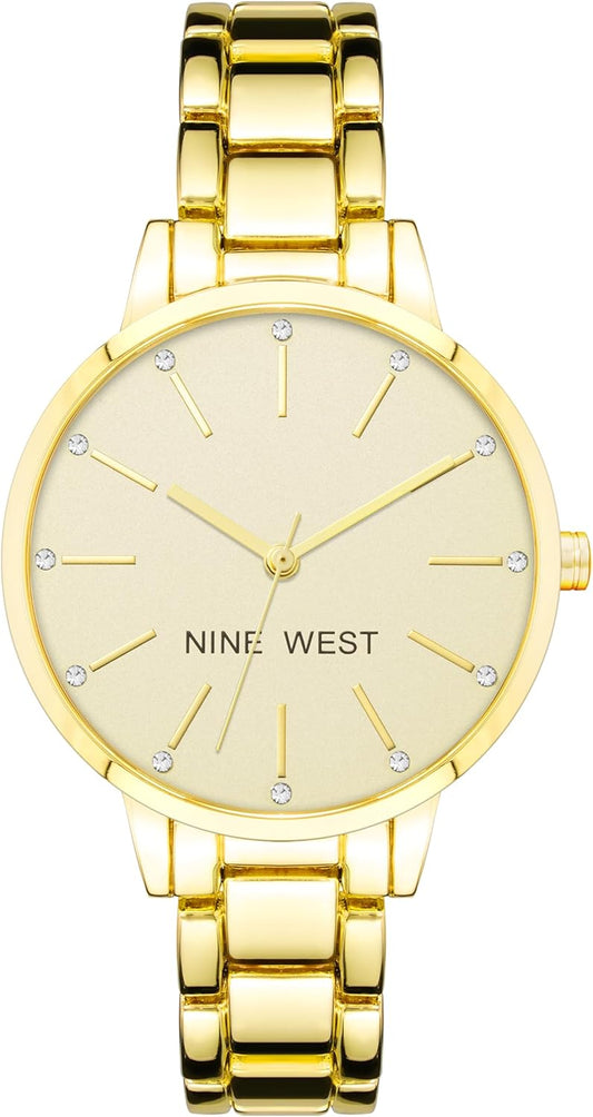 Women'S Crystal Accented Bracelet Watch.
