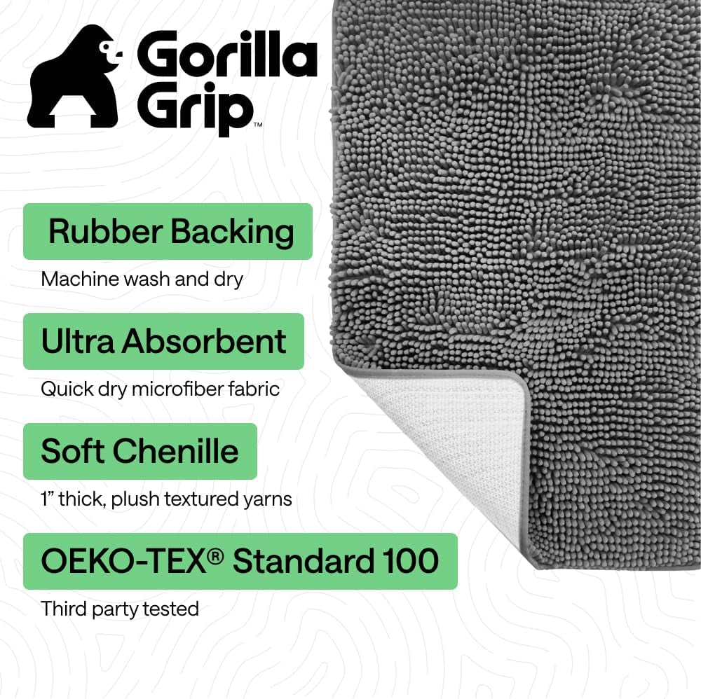 GORILLA GRIP Bath Rug Mat, Thick Soft