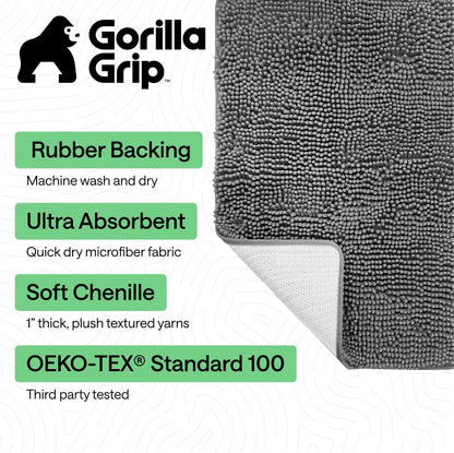 GORILLA GRIP Bath Rug Mat, Thick Soft