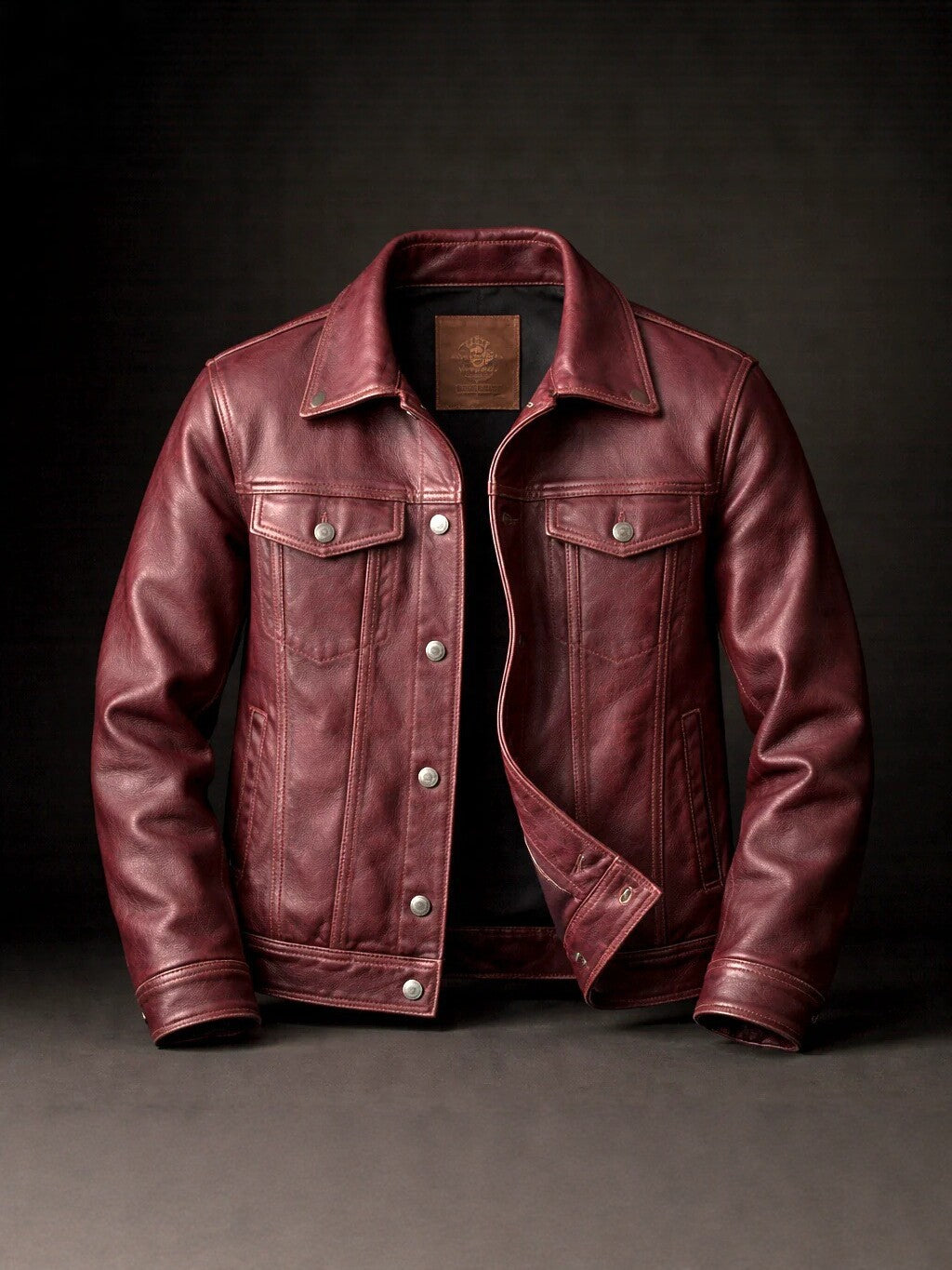 Retro Lapel PU Leather Jacket
