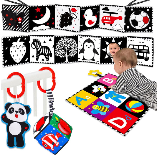 4 PCS Black and White High Contrast Baby